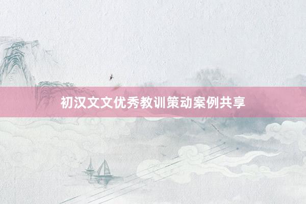 初汉文文优秀教训策动案例共享